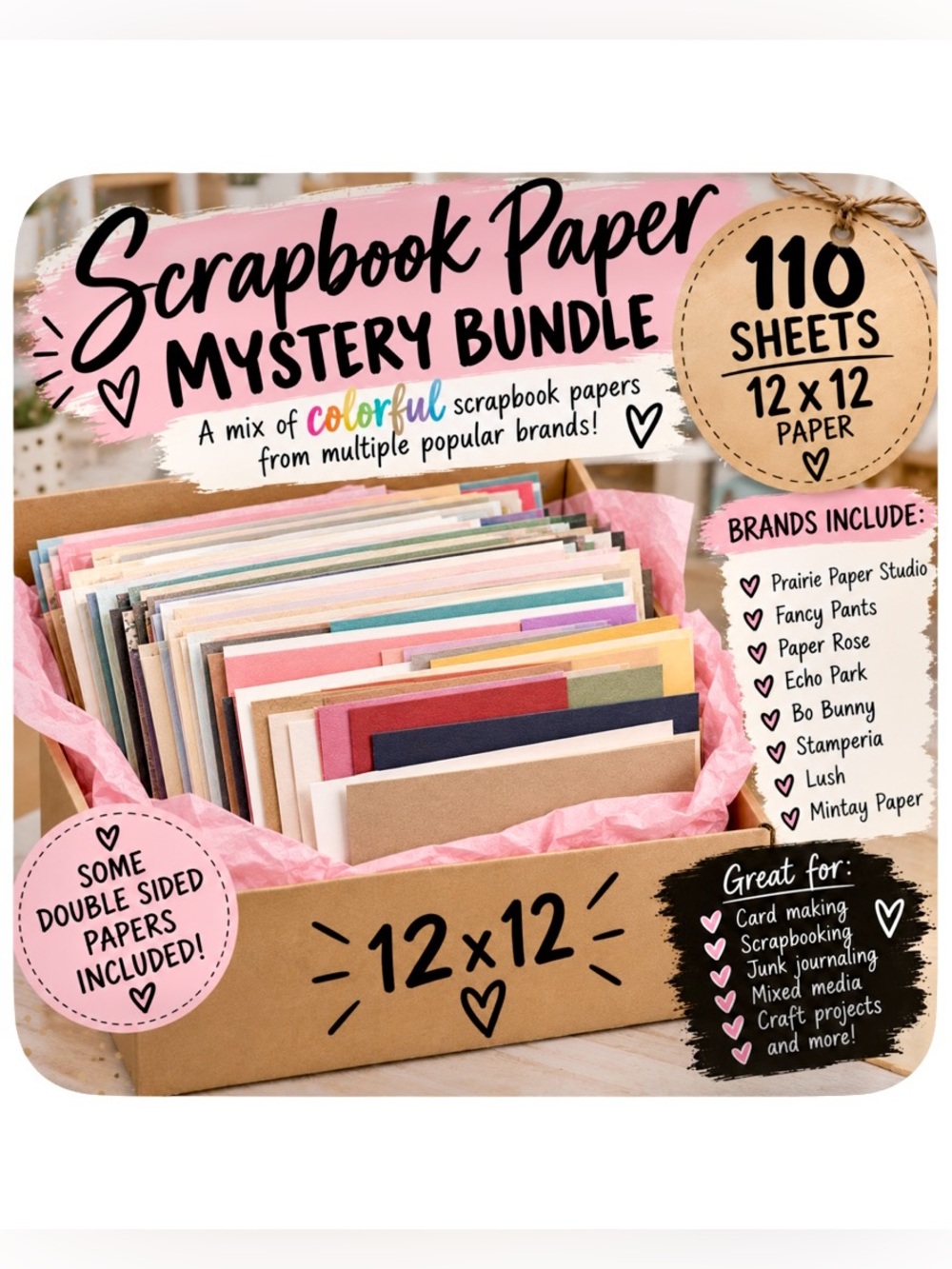 Mystery 12 x 12 Paper Bundle 110 Sheets